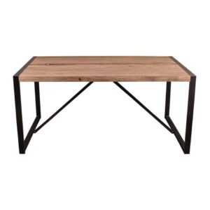 Eetkamertafel Osani - naturelkleur/zwart - 76x160x90 cm - Leen Bakker